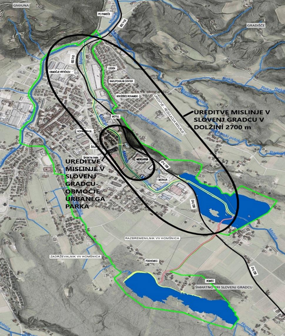 Območje urbanega parka v Slovenj Gradcu